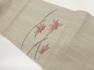 紅葉模様織出し夏用名古屋帯